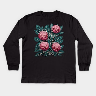 King Protea Flower | South Africa National Flower | National Sport Symbol Kids Long Sleeve T-Shirt